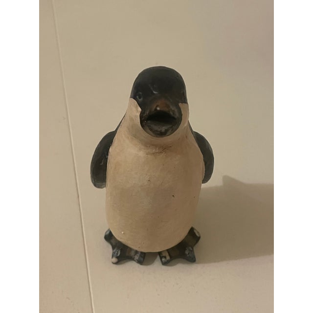 1990s 3 Solid Plaster Penguin Family Decoration Wildlife Art Deco For Sale - Image 4 of 7