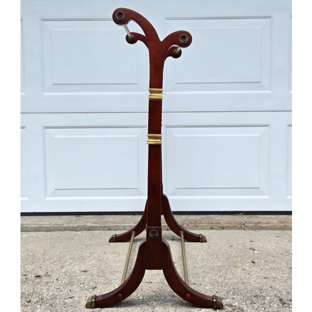 Bombay Company Brass & Mahogany Quilt Rack or Towel Stand For Sale - Image 4 of 15