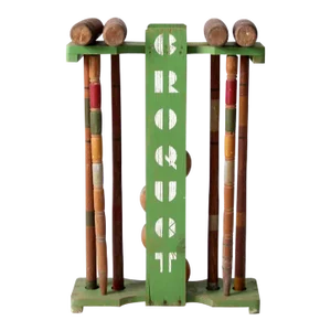Mid Century Croquet Set Lawn Game