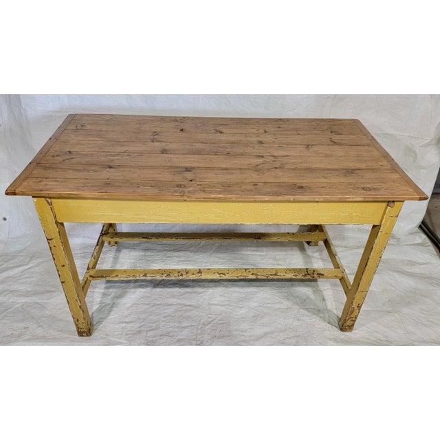 Gorgeous Antique Wooden Farm Table With Original Paint From England, Circa 1890. Awesome Chipped Paint Patina!! Measures...