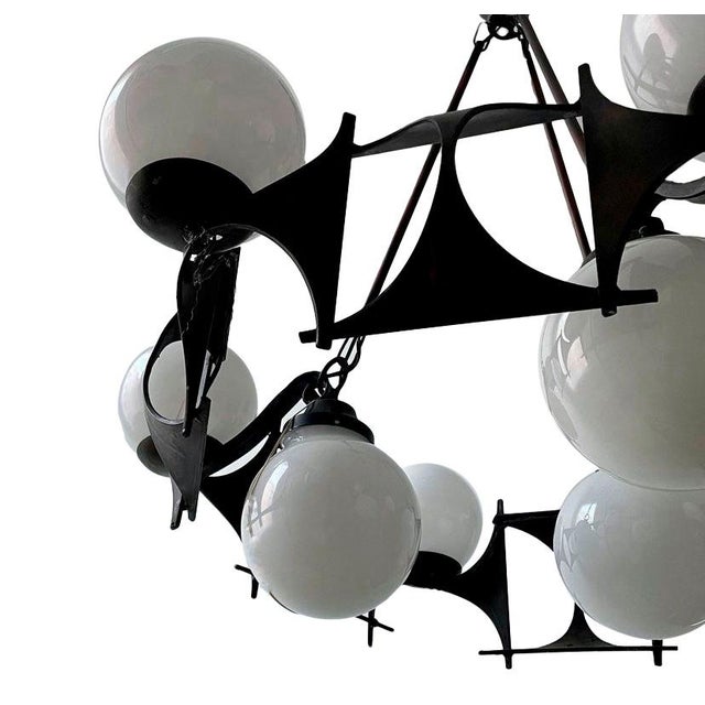 1950s Brutalist Style Chandelier, 1950s For Sale - Image 5 of 15