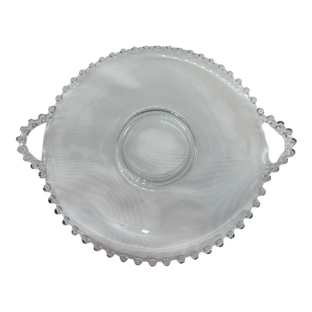 Mid 20th Century Imperial Glass Candlewick Handled Plate For Sale