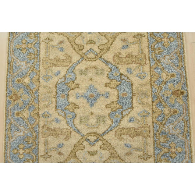 2020s Oushak Runner 2’7” X 8’1” Ivory Wool Tribal Hand-Knotted Oriental Rug For Sale - Image 5 of 12