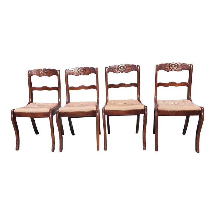 1940’s Tell City Chair Co. Mahogany Duncan Phyfe Rose Back Chair W