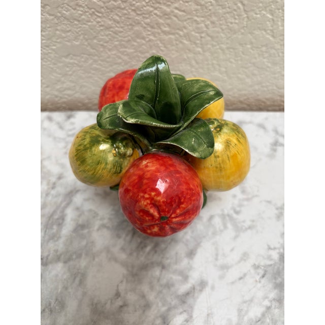 Ceramic Vintage Italian Pottery Ceramic Fruit Basket Candleholder. For Sale - Image 7 of 9
