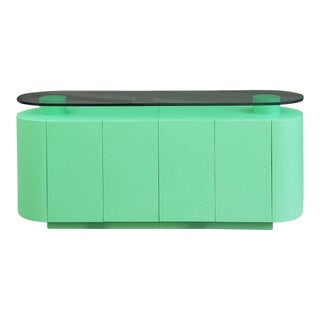 1980's Postmodern Green Lego Credenza For Sale