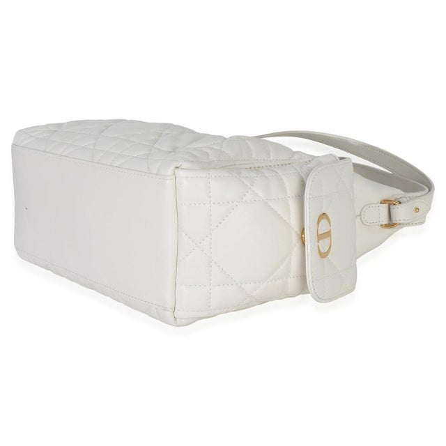 Animal Skin Latte Lambskin Macrocannage Medium D-Dream Bag For Sale - Image 7 of 8