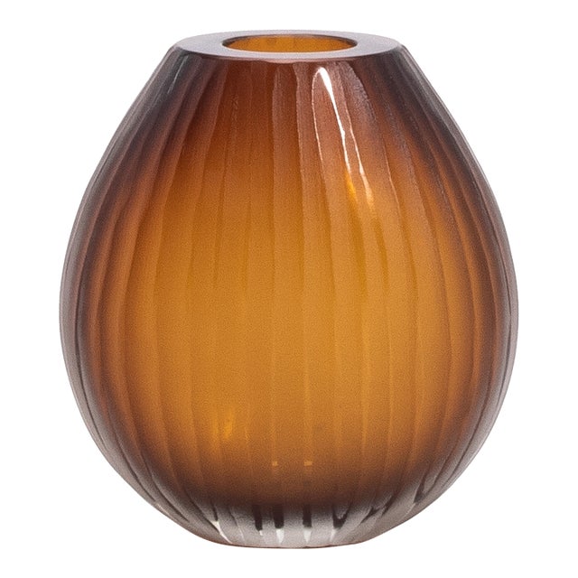 Hand-Blown Murano Supreme Vase in Tobacco Medium For Sale