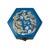Oriental Cerulean Blue Dragon Phoenix Graphic Hexagonal Container Box For Sale In San Francisco - Image 6 of 8