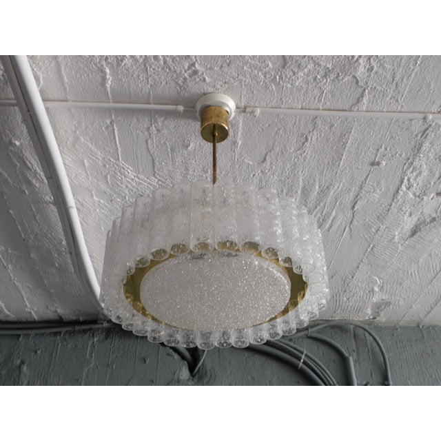 German Murano Ice Glass Tubes Chandelier from Doria, 1968 For Sale - Image 4 of 9