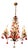 Large French Chandelier with Lipstick Red Teardrops, 1950 For Sale