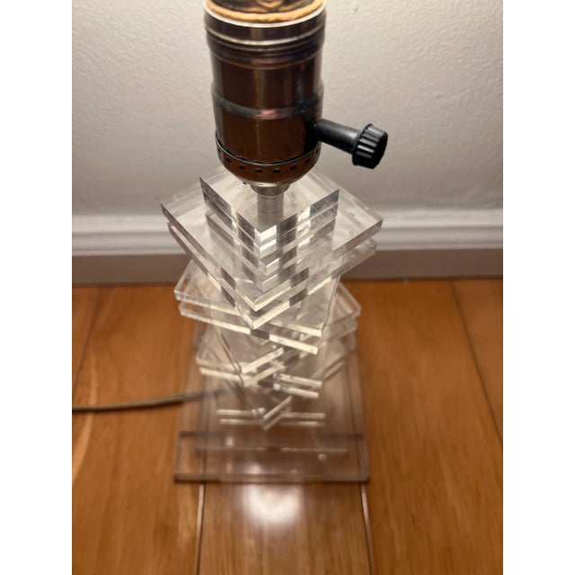 1970s Vintage 1970s Lucite Lamp For Sale - Image 5 of 13