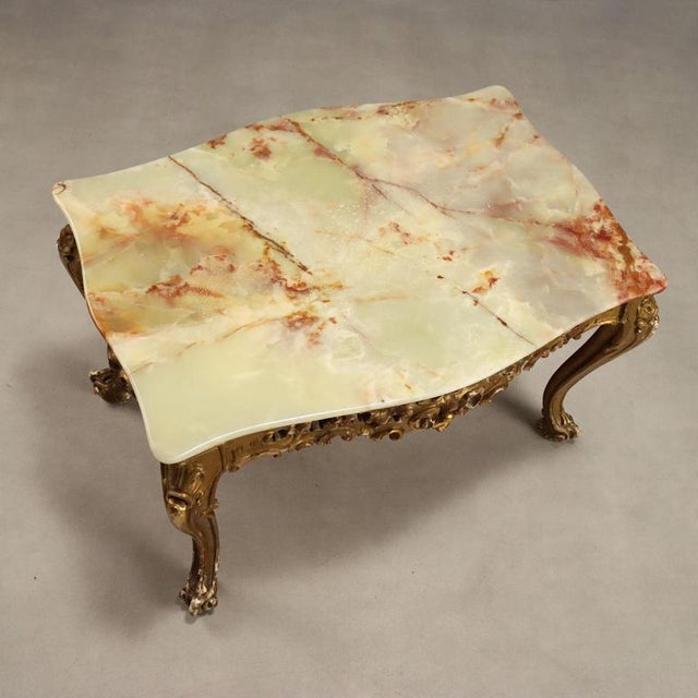 Small Antique Baroque Table with Alabaster Top For Sale - Image 6 of 11