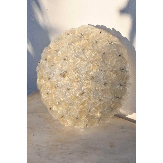 1960s Murano Gold Ceiling Light Flower by Seguso for Venini For Sale - Image 4 of 12