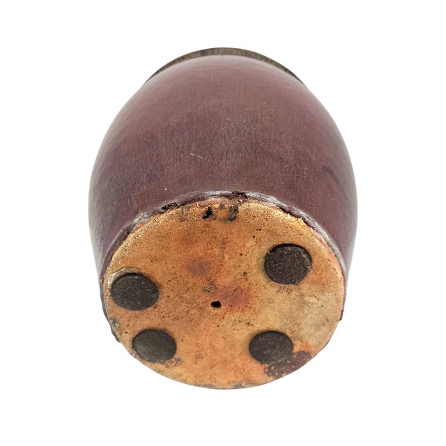Ceramic Late 20th-Century Chinese Oxblood-Glazed Stoneware Planter 9.75" For Sale - Image 7 of 10