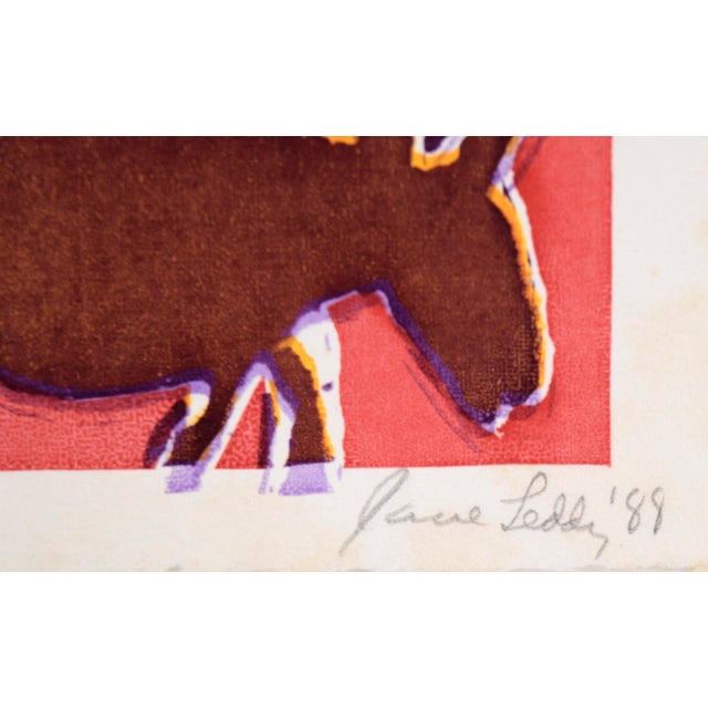 Pink "Sharing" Multi Layer Screen Print on Paper by Jane Leddy For Sale - Image 8 of 8