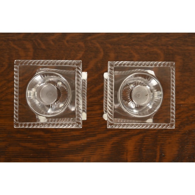 Lalique "Sophie" Art Deco Crystal Candlesticks, Pair For Sale - Image 11 of 15