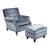Mid Century Velvet Club Chair & Ottoman For Sale