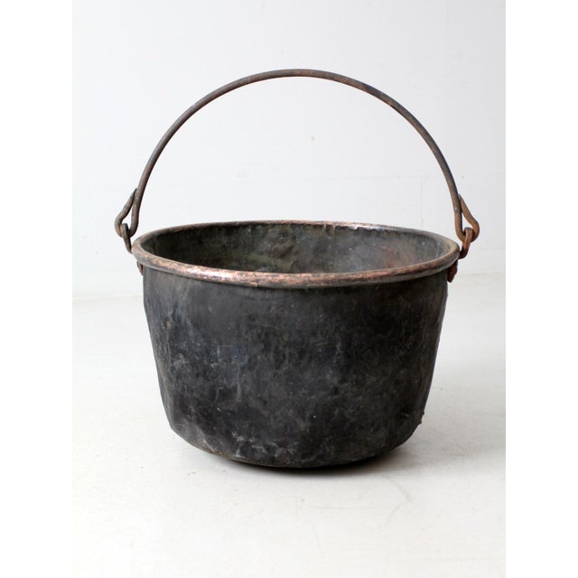 Antique Copper Pot With Iron Handle For Sale - Image 11 of 16