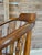 Vintage Chinoiserie Drexel Heritage Faux Bamboo Walnut Spindle Arm Chair Newly Upholstered For Sale - Image 11 of 12