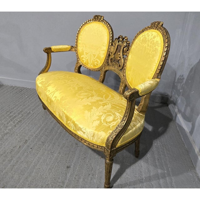 French Gilt Two-Seat Sofa, 1880s For Sale - Image 4 of 16