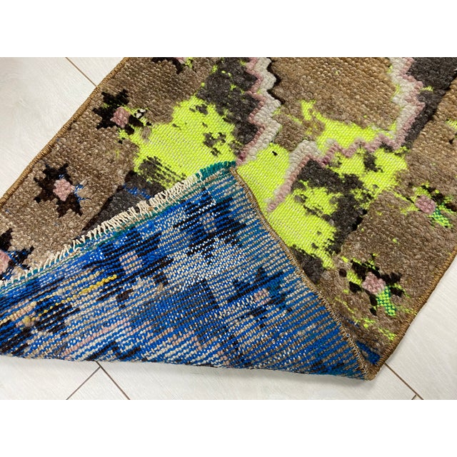 1950s Oushak Vintage Small Carpet For Sale - Image 5 of 6