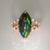 4.1Ct Black Opal Ring With Earth Mined Diamonds Accents: Solid 14k Gold, Size 6.75 For Sale - Image 4 of 8