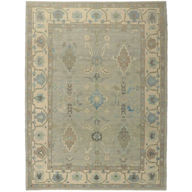 Modern Style Turkish Oushak Rug, 09'02 X 12'01 For Sale - Image 9 of 9