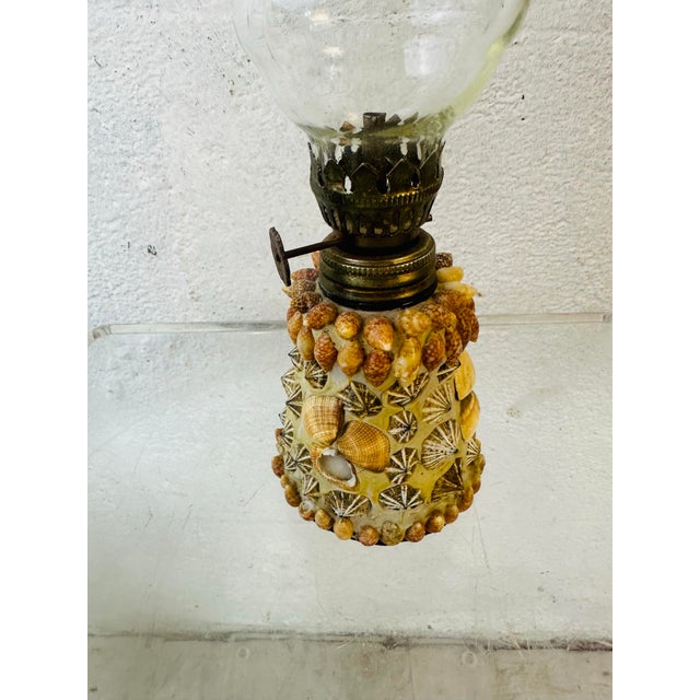 Coastal Small Vintage Shell Lantern For Sale - Image 3 of 10