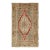 Floral Mid-Century Turkish Oushak Vintage Rug in Red, Blue, Green and Ivory 7'1" X 11'7" For Sale