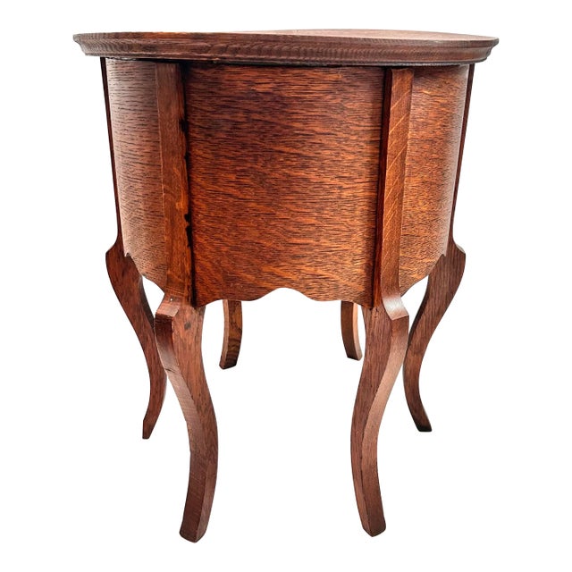 Antique Oak Plant Stand Side Table For Sale