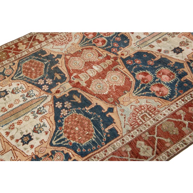 Textile Vintage Persian Handmade Bakhtiari Wool Rug With Allover Design For Sale - Image 7 of 12