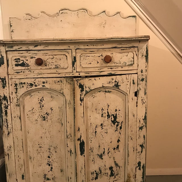 Primitive Farmhouse Two Door Pine Jelly Cupboard Cabinet From