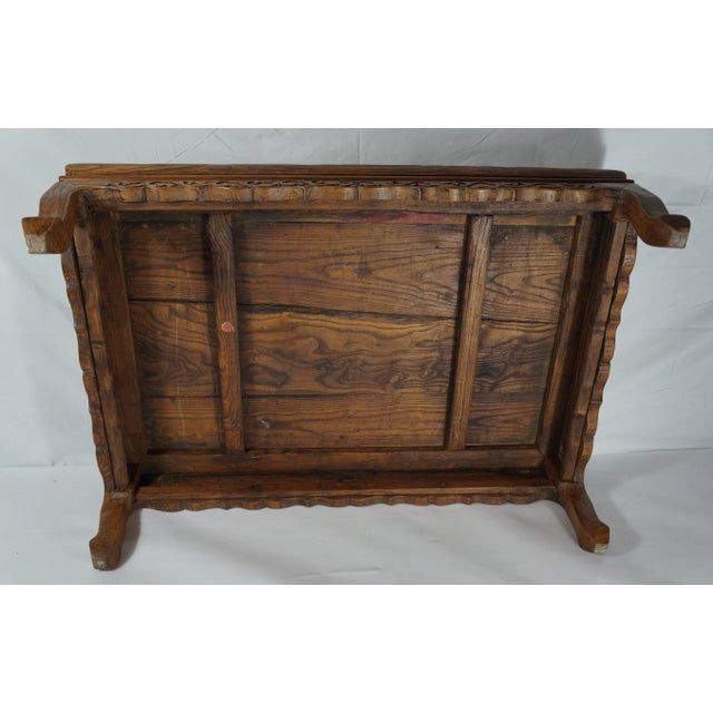 Antique Elm Wood Kang Side Table For Sale - Image 10 of 11