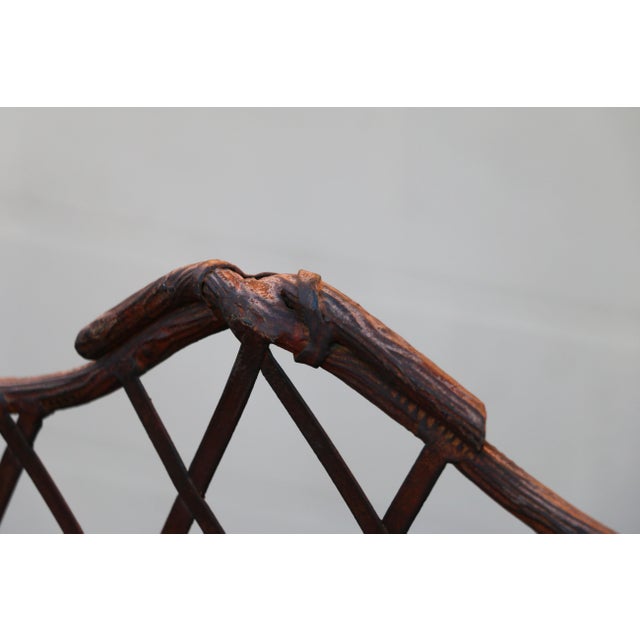 Vintage Set of Four Gregorius Pineo Faux Bois Twig Iron Outdoor Dining Armchairs — Los Angeles, Ca For Sale - Image 15 of 18