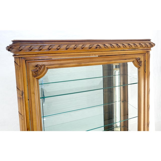 Italian Carved Wood Compact One Door Compact Vitrine Display Cabinet MINT For Sale - Image 15 of 15
