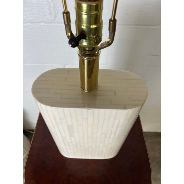Bone Vintage Enrique Garcel Tessellated Table Lamp For Sale - Image 7 of 7