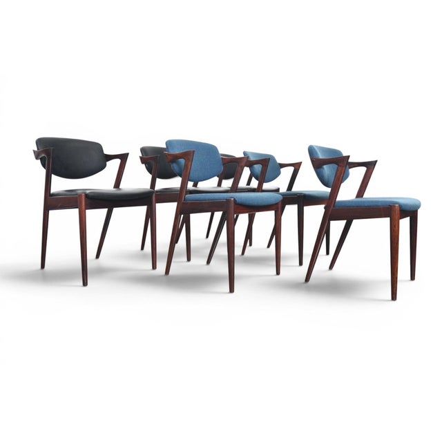 Kai Kristiansen Set of Six Attributed to Kai Kristiansen Model 42 Dining Chairs in Rosewood For Sale - Image 4 of 13