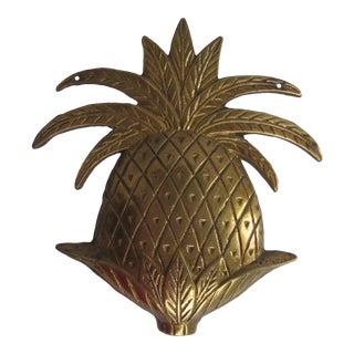 Vintage Brass Pineapple Wall Hanging For Sale