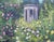 Original Impressionist Oil Painting, Garden With a Stone Pavilion For Sale