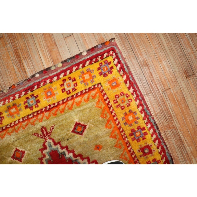 Mid 20th Century Vintage Zabihi Collection Turkish Tulu Square Carpet - 4' x 4'9" For Sale - Image 5 of 8