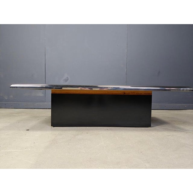 Glass Vintage Chromed Coffee Table, 1970s For Sale - Image 7 of 11