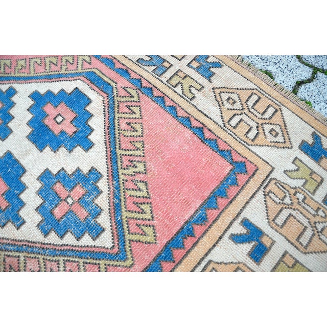 1960s Vintage Turkish Handmade Rug For Sale - Image 6 of 11