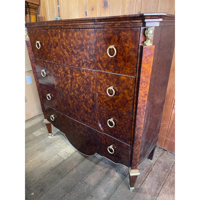 Art Deco Late 20th Century Art Deco Style Lacquered Chest of Drawers For Sale - Image 3 of 12