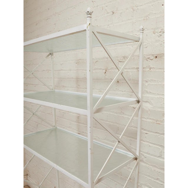 Hollywood Regency Vintage White Plant Shelf For Sale - Image 3 of 12