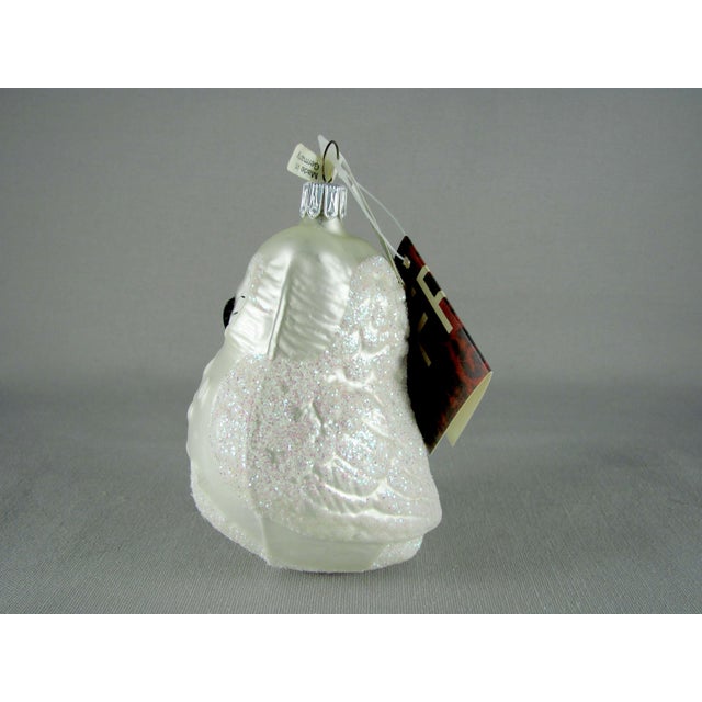 Neiman Marcus Blown Glass Snow Owl Christmas Ornament For Sale - Image 4 of 9