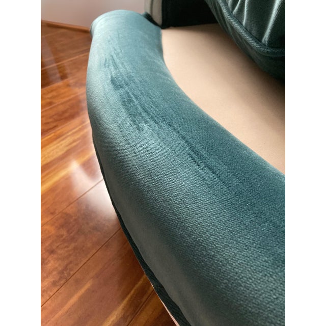 Mid-20th Century French Provincial Wingback Chair in Kravet Peacock Blue Velvet For Sale - Image 18 of 18
