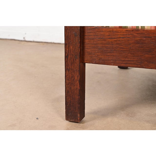 Charles Stickley Antique Mission Oak Arts & Crafts Reclining Morris Lounge Chair, Circa 1910 For Sale - Image 9 of 13