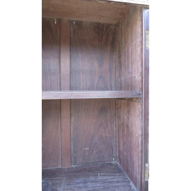 Cream Anglo Indian Cupboard Linen Press Rosewood Carved Painted Detail 19th Century For Sale - Image 8 of 10