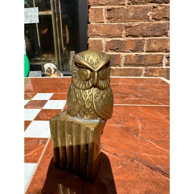 Mid-Century Modern 1970s Vintage Brass Owl For Sale - Image 3 of 7